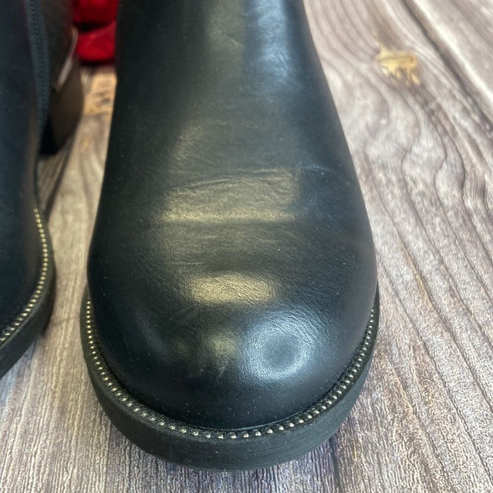 WANTED Amaretto Black Croc-Embossed Detail Ankle Bootie 7M - Picture 10 of 11